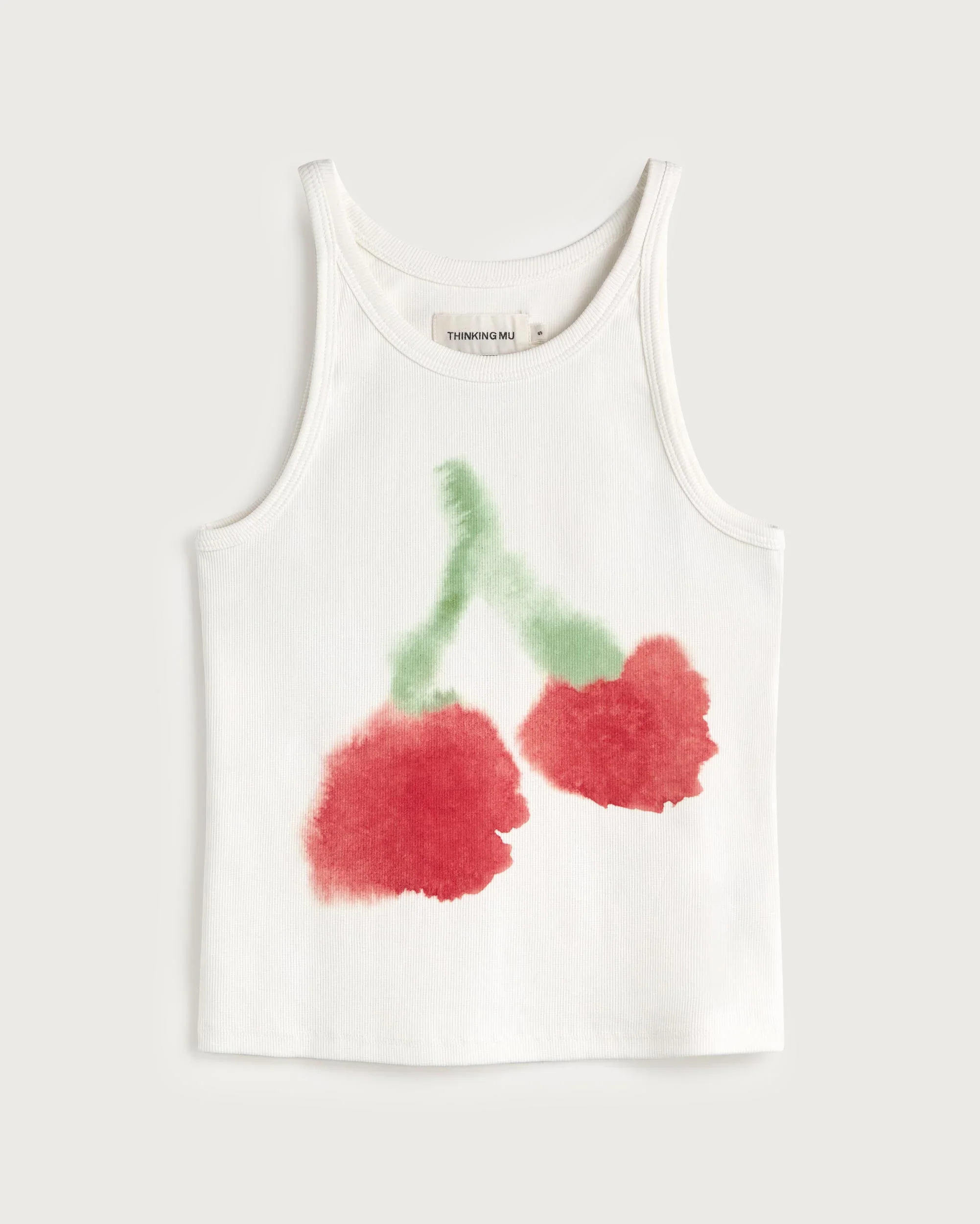 Blurry Cherry White Harriet Tank