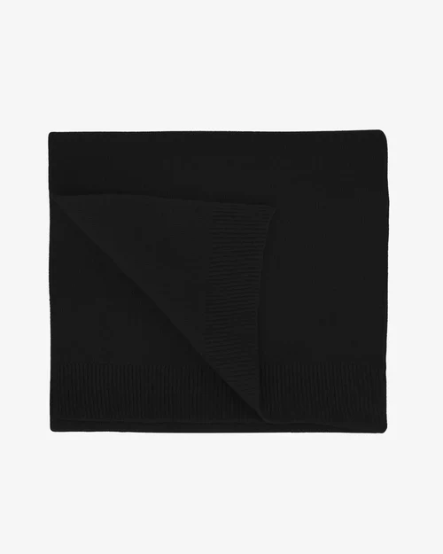 Merino Wool Scarf in Deep Black