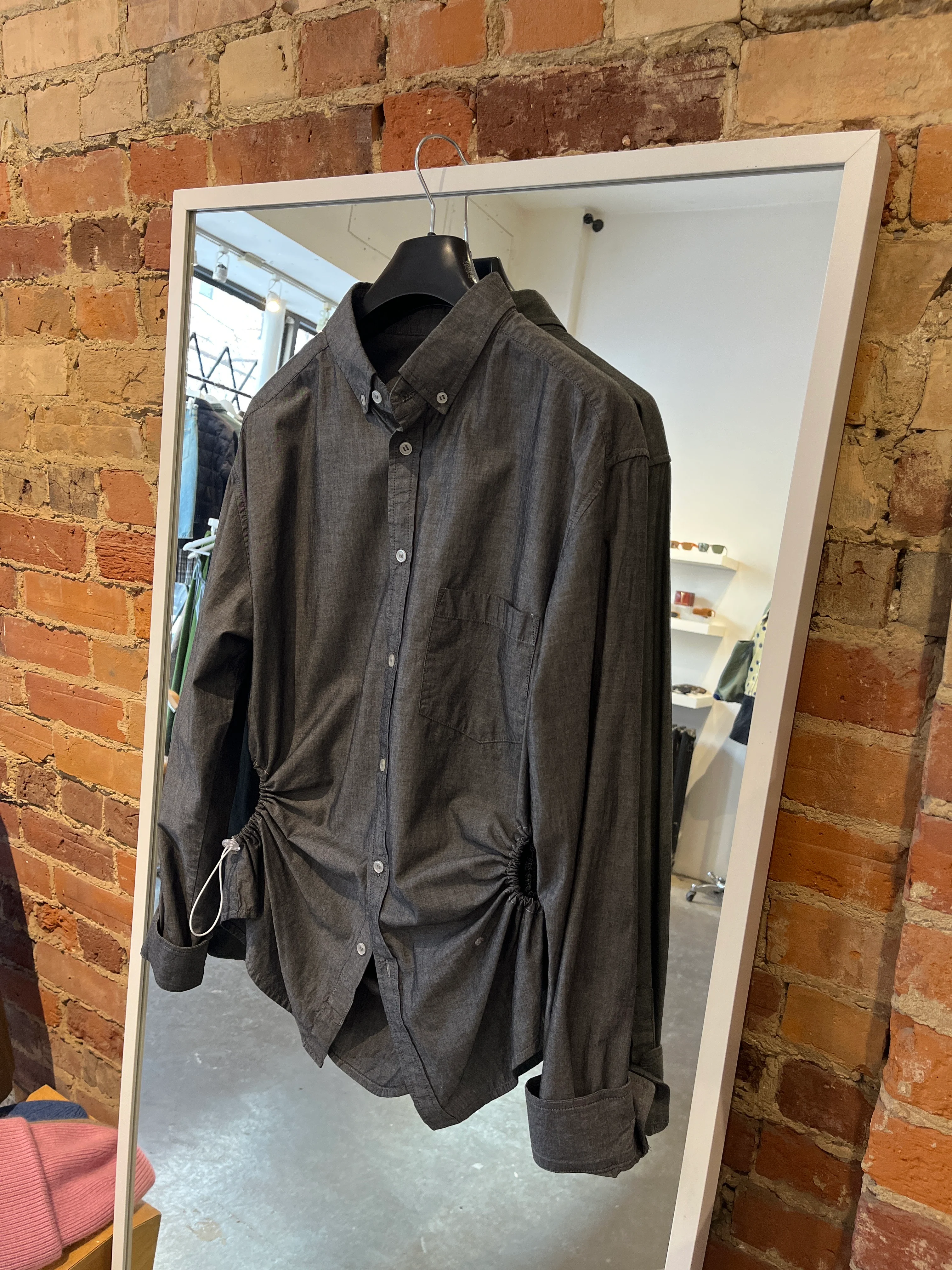 Nena Hansen Bungee Shirt in Charcoal Chambray M/L