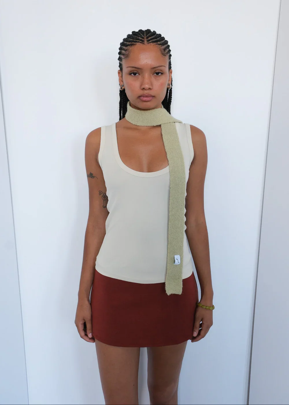 Skinny Scarf in Melon Green