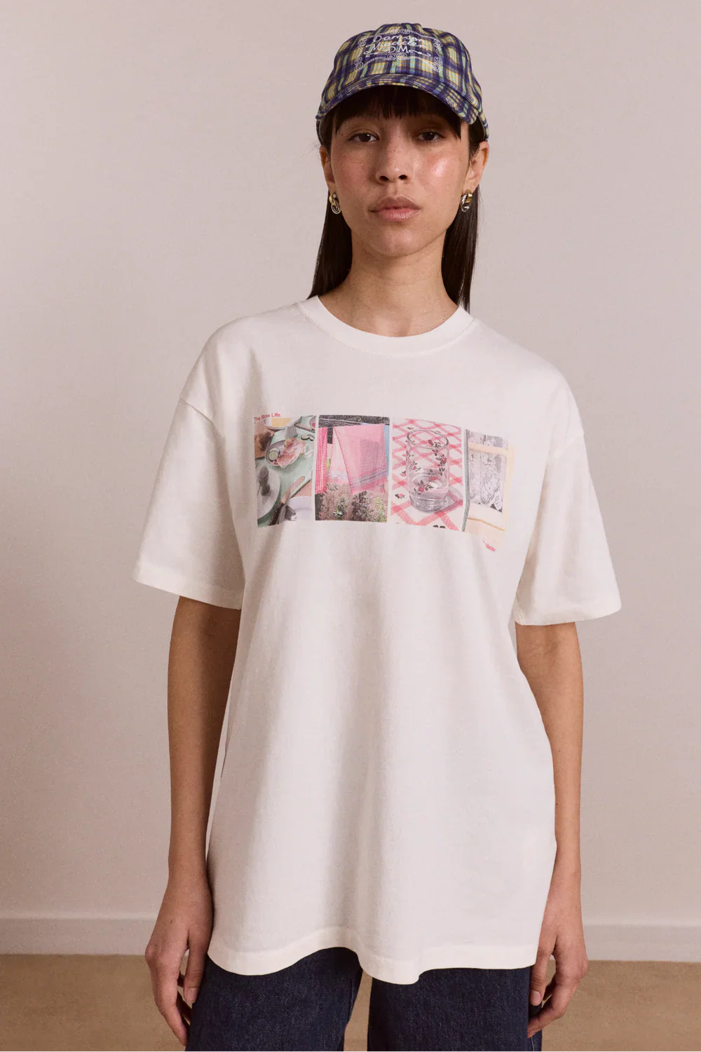 Slow Life Crossword Graphic Tee in Ecru
